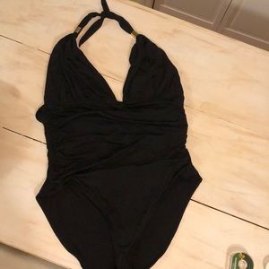 Old navy plus size one piece high cut legs black